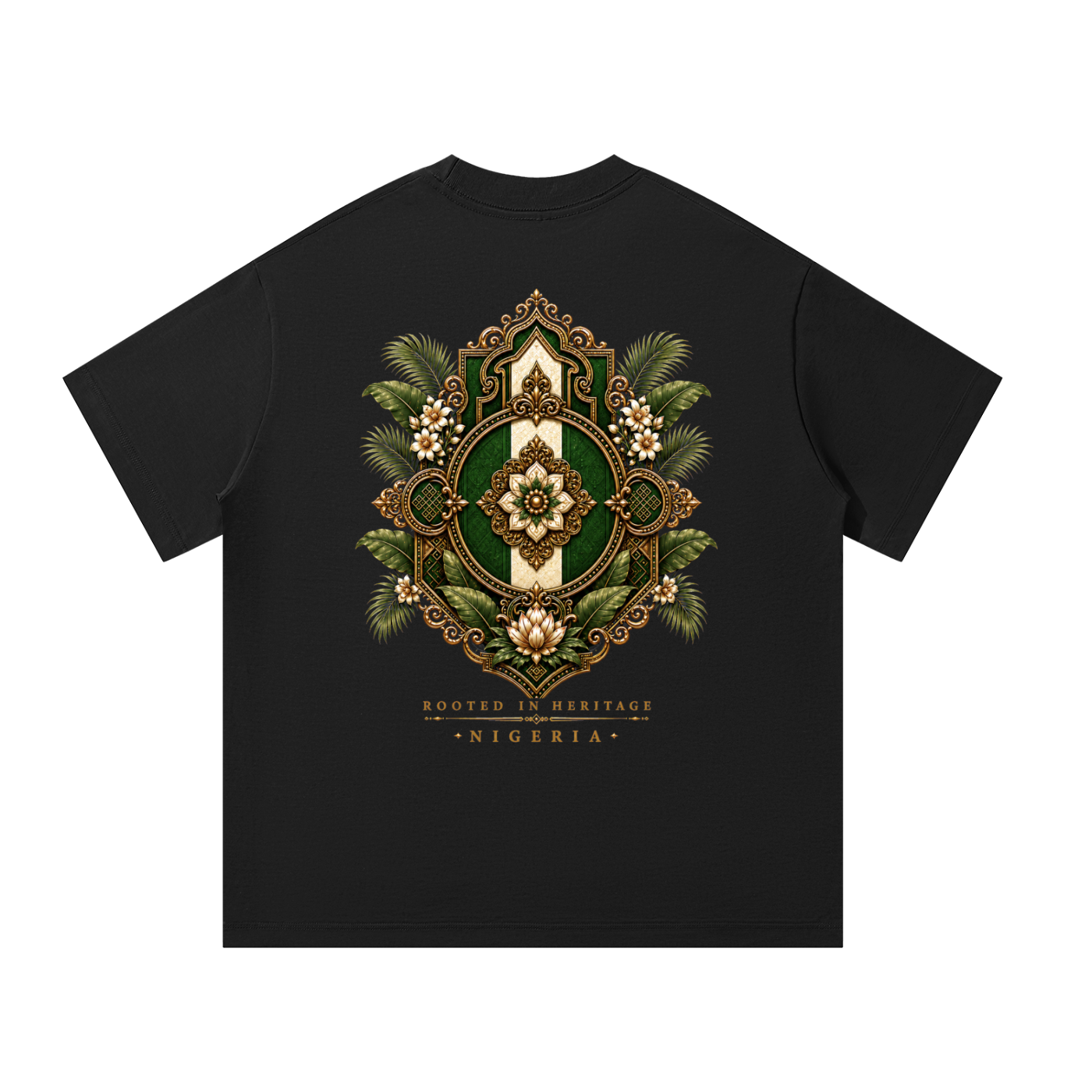 Nigeria Heritage Oversized Heavyweight T-Shirt – Black